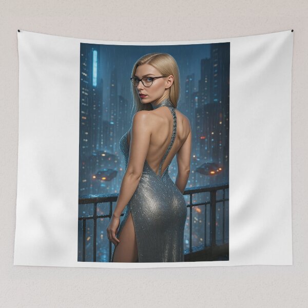 Item preview, Ilya Martin cybernetic gown rainy city night designed and sold by CathryneDelamort.