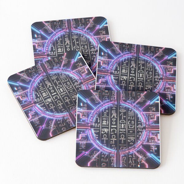 Item preview, Neon Light, Cyberpunk Egyptian Hieroglyphics, symmetrical textures (image size 8320x12480) designed and sold by Digital-Davinci.