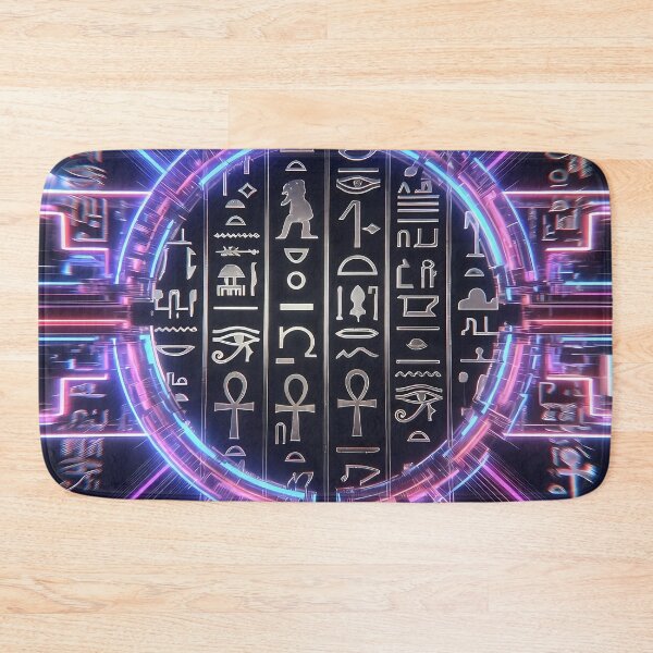 Item preview, Neon Light, Cyberpunk Egyptian Hieroglyphics, symmetrical textures (image size 8320x12480) designed and sold by Digital-Davinci.