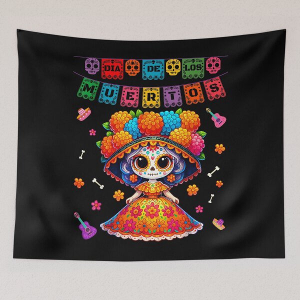 Item preview, Floral La Catrina - Day of the Dead Skull designed and sold by Marga1994.