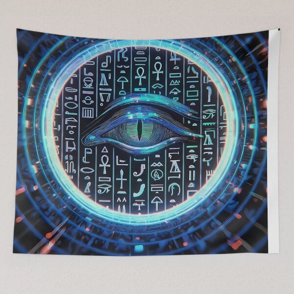 Item preview, Neon Light, Cyberpunk Egyptian Hieroglyphics, symmetrical textures (image size 8320x12480) designed and sold by Digital-Davinci.