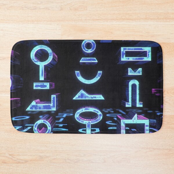 Item preview, Neon Light, Cyberpunk Egyptian Hieroglyphics, symmetrical textures (image size 8320x12480) designed and sold by Digital-Davinci.