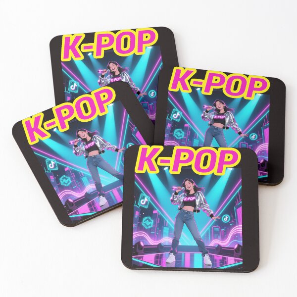Item preview, K-POP Neon Stage Singer – Vibrant Idol Aesthetic Urban Pop Artwork designed and sold by VG FASHION DESIGNS.