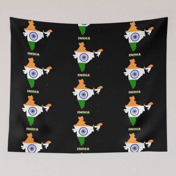 Item preview, India Flag map design designed and sold by BasbiArt.