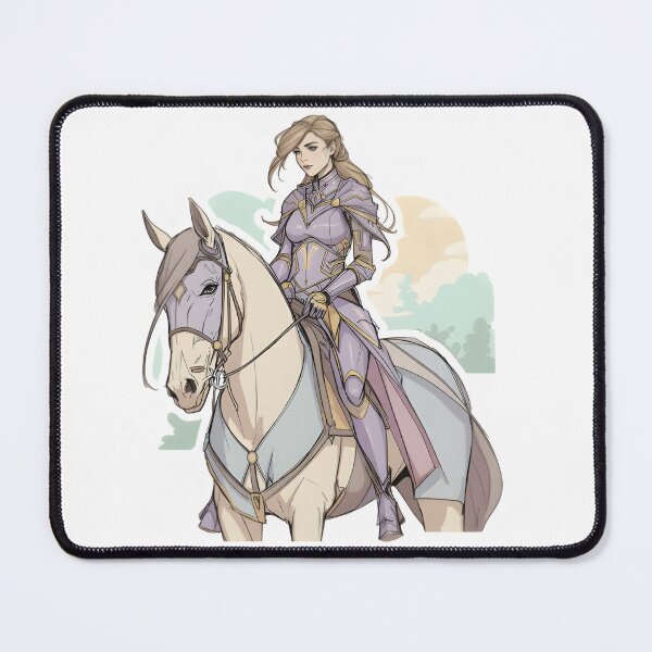 Item preview, Elegant Warrior Woman on Mythical Horse – Dark Sketch Illustration designed and sold by Jiyahh.