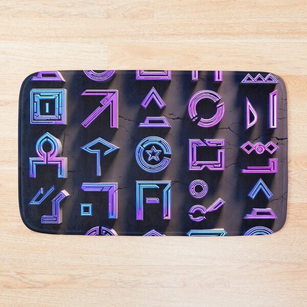 Item preview, Neon Light, Cyberpunk Egyptian Hieroglyphics, symmetrical textures (image size 8320x12480) designed and sold by Digital-Davinci.