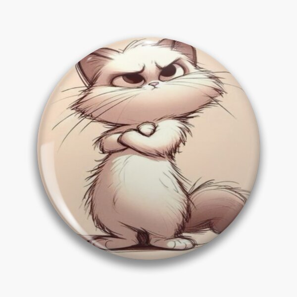 Item preview, Handmade grumpy little cat drawing  designed and sold by NivyasArtistry.