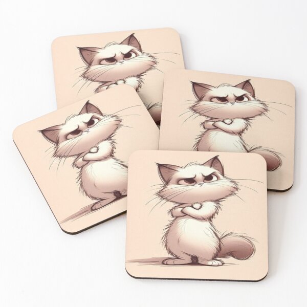 Item preview, Handmade grumpy little cat drawing  designed and sold by NivyasArtistry.