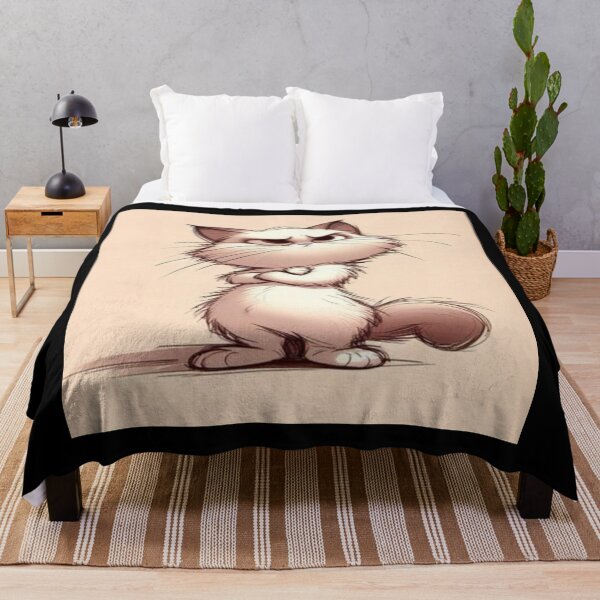 Item preview, Handmade grumpy little cat drawing  designed and sold by NivyasArtistry.