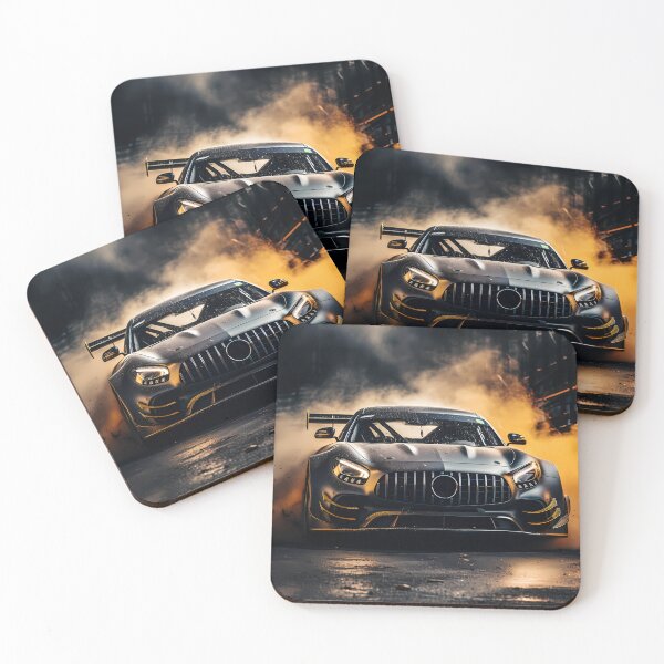 Item preview, Ferocious race car exploding from smoke in dramatic motion designed and sold by RevUpDesign.