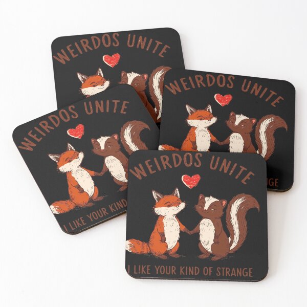 Item preview, Weirdos Unite Shirt – Cute Fox & Skunk Vintage Design – Funny Animal Friendship Tee designed and sold by Printsouf.