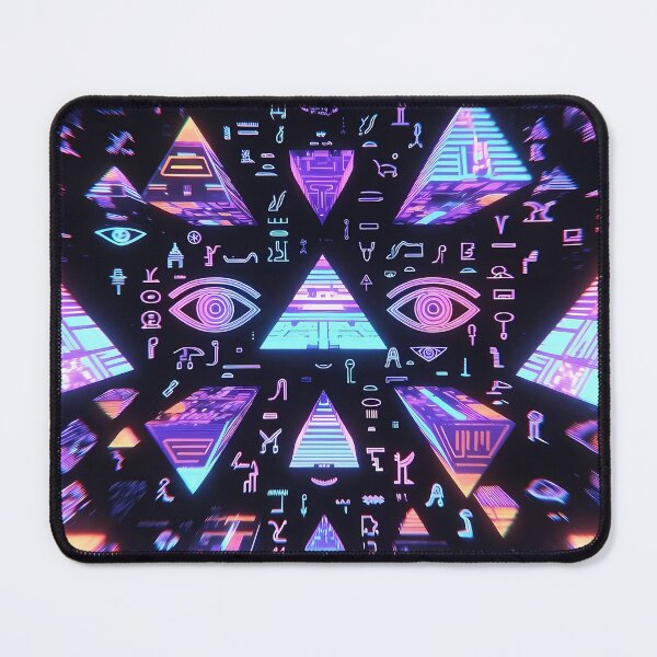 Item preview, Pyramid Neon Light, Cyberpunk Egyptian Hieroglyphics, symmetrical textures (image size 8320x12480) designed and sold by Digital-Davinci.