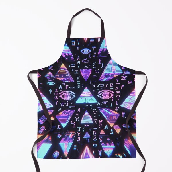 Item preview, Pyramid Neon Light, Cyberpunk Egyptian Hieroglyphics, symmetrical textures (image size 8320x12480) designed and sold by Digital-Davinci.