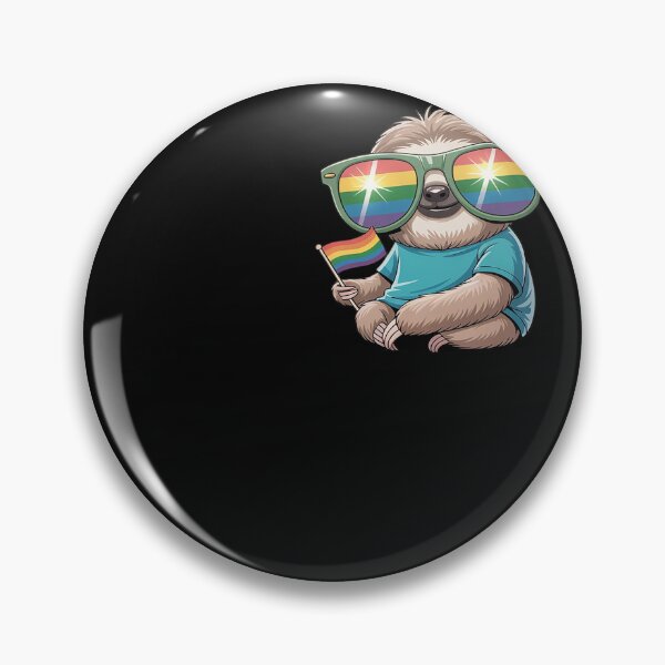 Item preview, Cute Pocket Sloth LGBT Animal Rainbow Flag Gay Pride designed and sold by LegendsArt75.