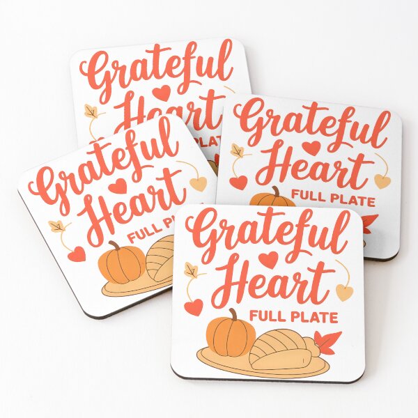 Item preview, Grateful Heart, Full Plate – Cute Thanksgiving Food & Gratitude Art designed and sold by Mastihuba Studio™.
