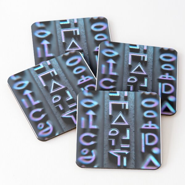 Item preview, Neon Light, Cyberpunk Egyptian Hieroglyphics, symmetrical textures (image size 8320x12480) designed and sold by Digital-Davinci.