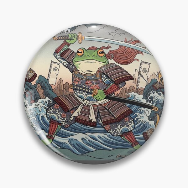 Item preview, The Surfing Samurai Frog designed and sold by Taro-shopping.