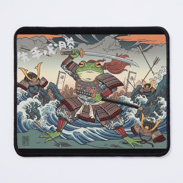 Item preview, The Surfing Samurai Frog designed and sold by Taro-shopping.