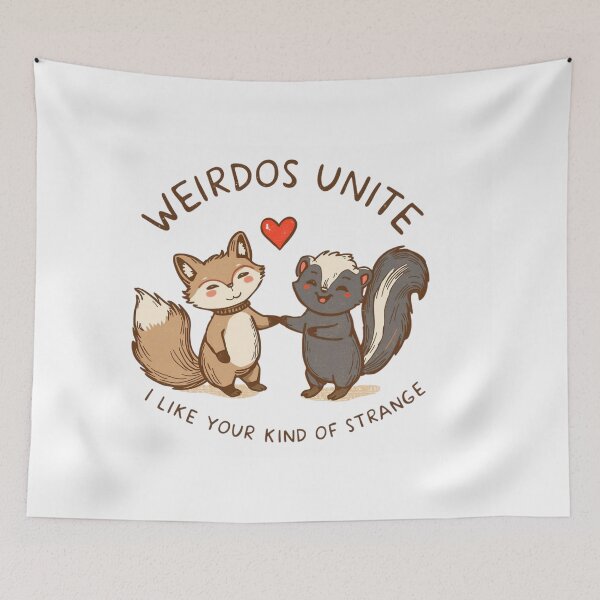 Item preview, Weirdos Unite Shirt – Cute Fox & Skunk Vintage Design – Funny Animal Friendship Tee designed and sold by Printsouf.