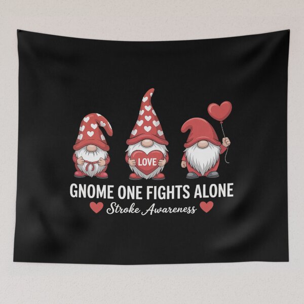 Item preview, Gnome Stroke Awareness Red Ribbon designed and sold by MeowtivationP.