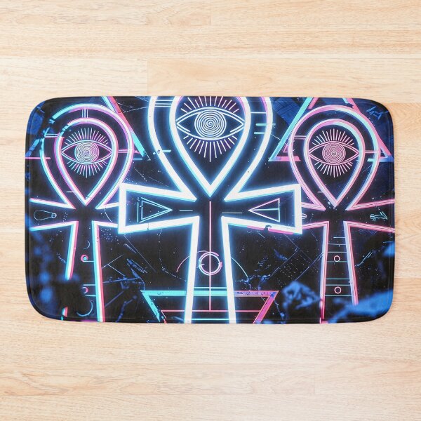 Item preview, Ankh Symbol, Neon Light, Cyberpunk Egyptian Hieroglyphics, symmetrical textures (image size 8320x12480) designed and sold by Digital-Davinci.
