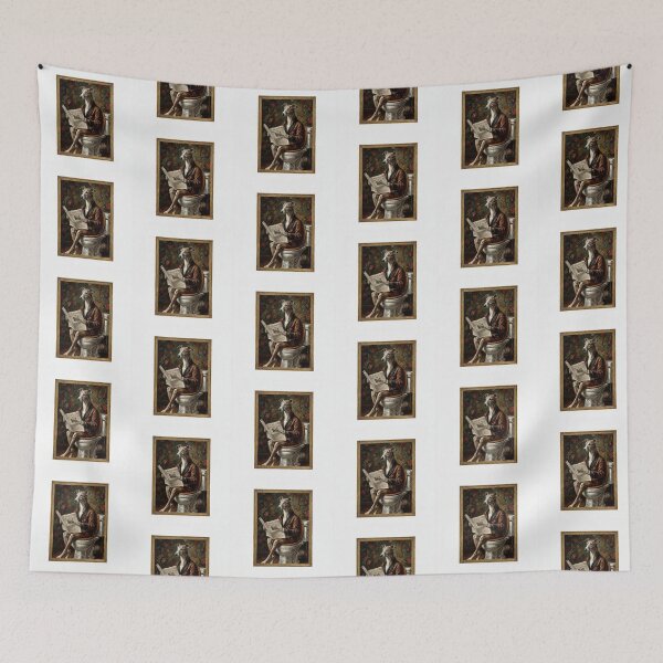 Item preview, Dog Reading On Toilet designed and sold by yellowveggiez.