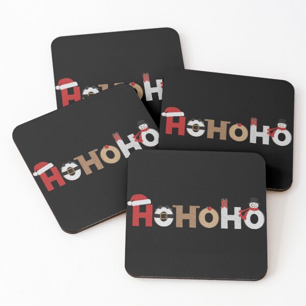 Item preview, HOHOHO Christmas Icons – Santa, Rudolph & Snowman Festive Typography designed and sold by PixelVibe782.