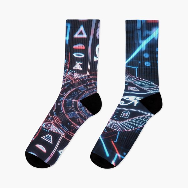 Item preview, Neon Light Symbols, Cyberpunk Egyptian Hieroglyphics, symmetrical textures (image size 8320x12480) designed and sold by Digital-Davinci.