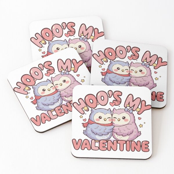 Artikelvorschau, Hoo's My Valentine – ein süßes Eulenpaar-Wortspiel entworfen und verkauft von ffpdsgn.
