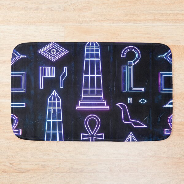 Item preview, Neon Light Symbols, Cyberpunk Egyptian Hieroglyphics, symmetrical textures (image size 8320x12480) designed and sold by Digital-Davinci.