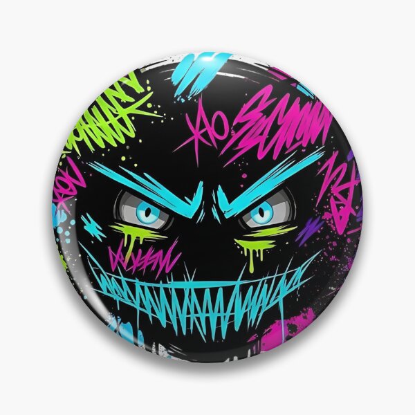Item preview, Sonrisa malvada de neón – Ilustración de máscara de grafiti designed and sold by saiful020.