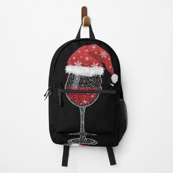 Item preview, Festive Wine Glass with Santa Hat – Glittering Christmas Holiday Illustration designed and sold by PixelVibe782.