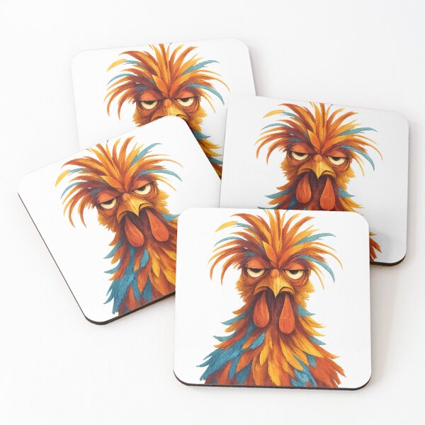 Item preview, Bed-Head Chicken Negative Space Art designed and sold by The Daily Sketchbook .