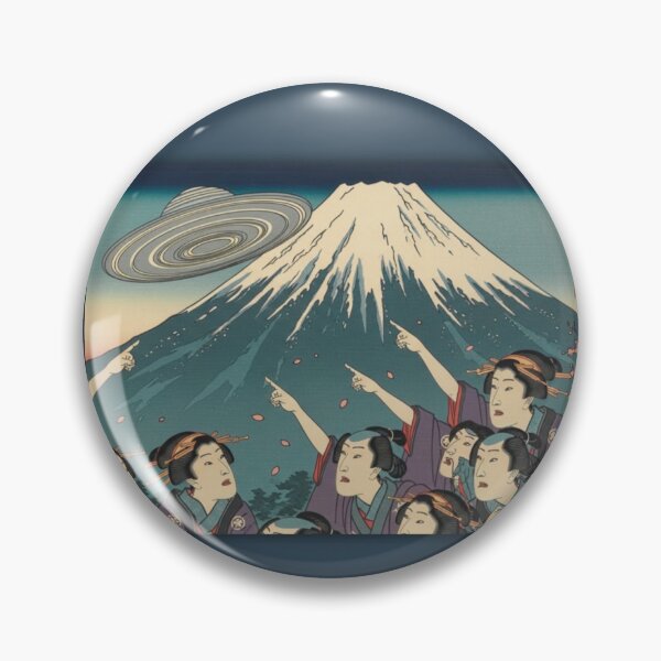 Item preview, UFO Over Mount Fuji designed and sold by Taro-shopping.