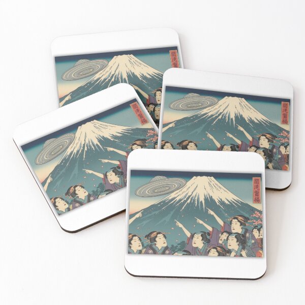 Item preview, UFO Over Mount Fuji designed and sold by Taro-shopping.
