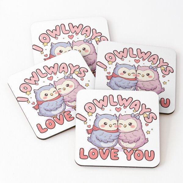 Item preview, I Owlways Love You Cute Kawaii Owl Couple designed and sold by ffpdsgn.