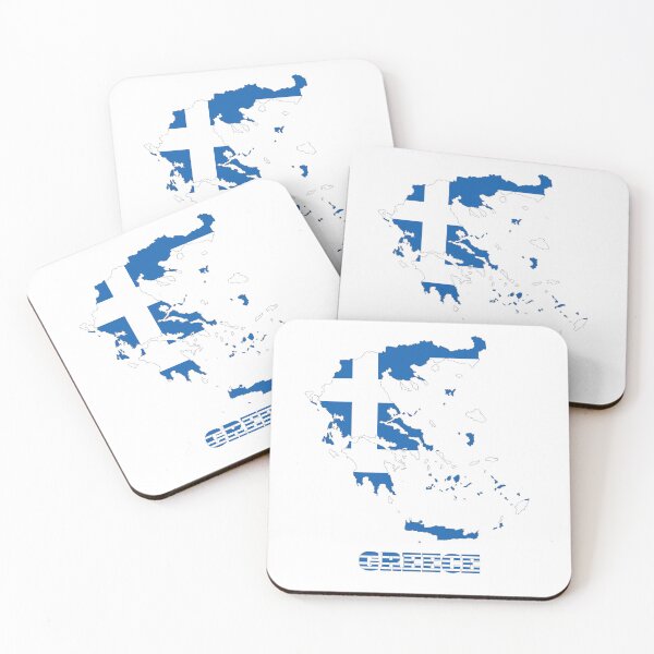 Item preview, Greece Flag map design designed and sold by BasbiArt.