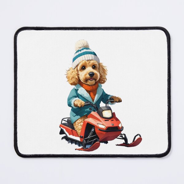 Item preview, Golden Doodle on a Snowmobile designed and sold by Kedspicedesign.
