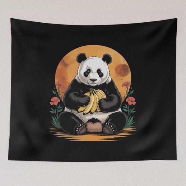 Item preview, Banana Panda Bear Floral Portrait Nature Motif Banana Fruit  designed and sold by RsFilsingerArt.