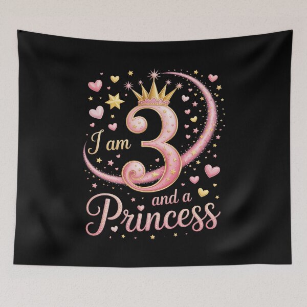 Item preview, 3 Years I Am 3 and A Princess Cute Girl Outfit 3rd Birthday designed and sold by ToggleBet.