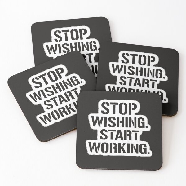 Item preview, Stop Wishing Start Working – Stencil Street Art Motivation designed and sold by BadaBingBear.