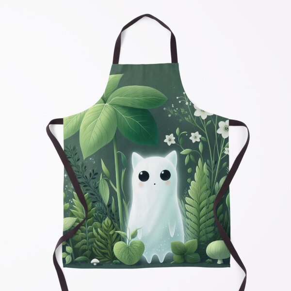Item preview, Moonlit Kawaii Forest Ghost Cat Art designed and sold by BigBlueArt.