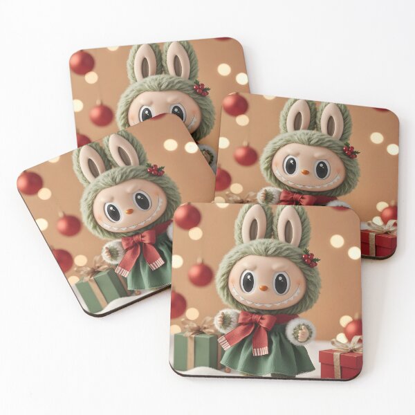 Item preview, Merry Christmas – Green Labubu in Vintage Clothes with Holiday Decor designed and sold by EmeraldeaDesign.