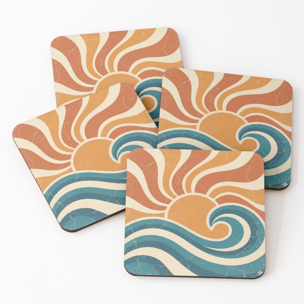 Item preview, Retro 70s Groovy Sunset & Wave High-Res Wall Art designed and sold by EverBranz-stor.