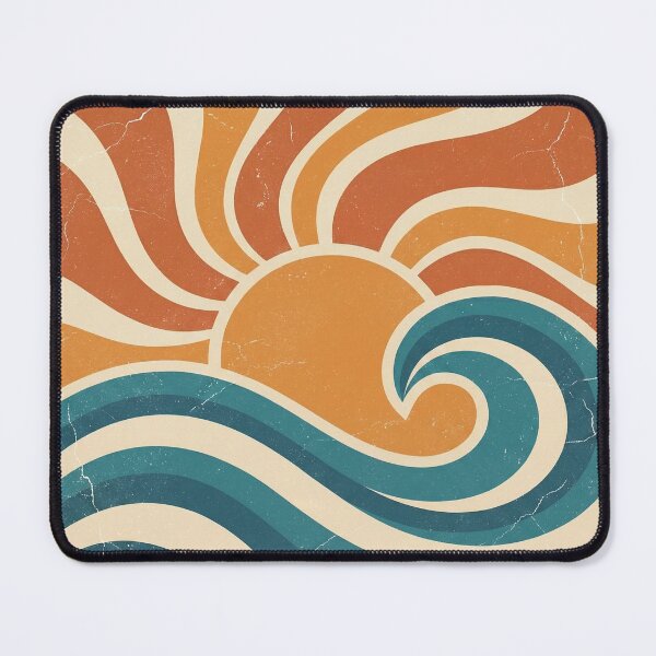Item preview, Retro 70s Groovy Sunset & Wave High-Res Wall Art designed and sold by EverBranz-stor.