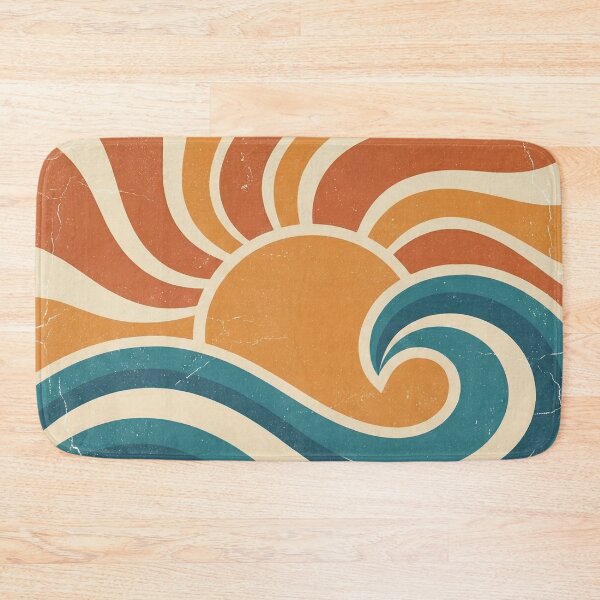 Item preview, Retro 70s Groovy Sunset & Wave High-Res Wall Art designed and sold by EverBranz-stor.