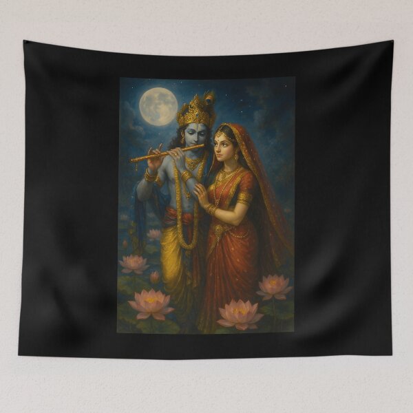 Item preview, Radha Krishna Divine Love Celestial Hindu Couple designed and sold by raaekazq31.