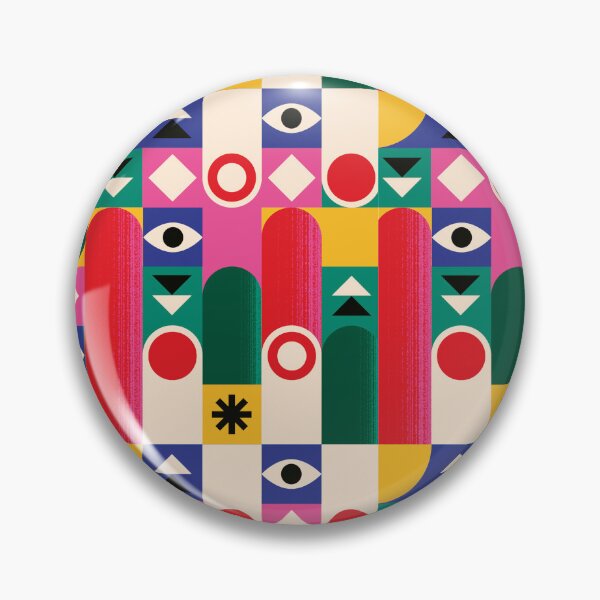 Item preview, abstract colorful pattern with geometric symbols designed and sold by Mauswohn.