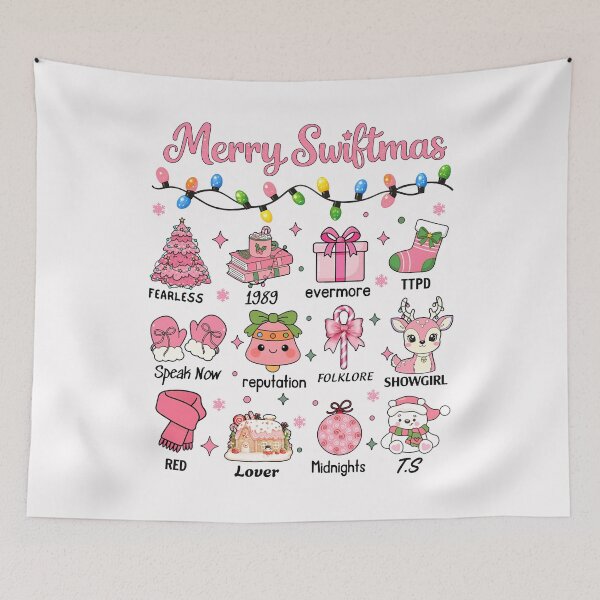 Item preview, Merry Swiftmas Pink Christmas Tree Eras Merry S-mas Music Lover Gift  designed and sold by jillianhanna.