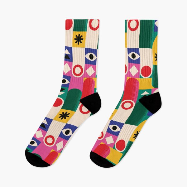 Item preview, abstract colorful pattern with geometric symbols designed and sold by Mauswohn.